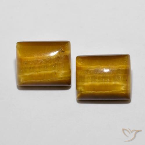 12.38ctw Naturale Marrone giallastro Occhio di tigre, Taglio a baguette, Opaco