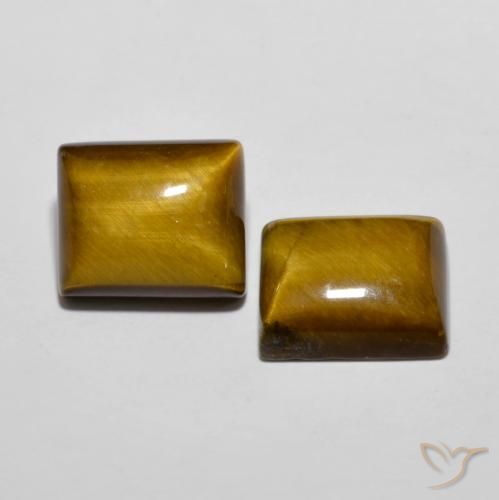 Gemme di Occhio di tigre Marrone caldo naturale da 12.50 ct, Taglio a baguette, Opaco