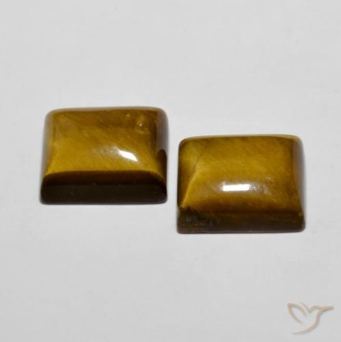 Gemme di Occhio di tigre Marrone caldo naturale da 12.50 ct, Taglio a baguette, Opaco
