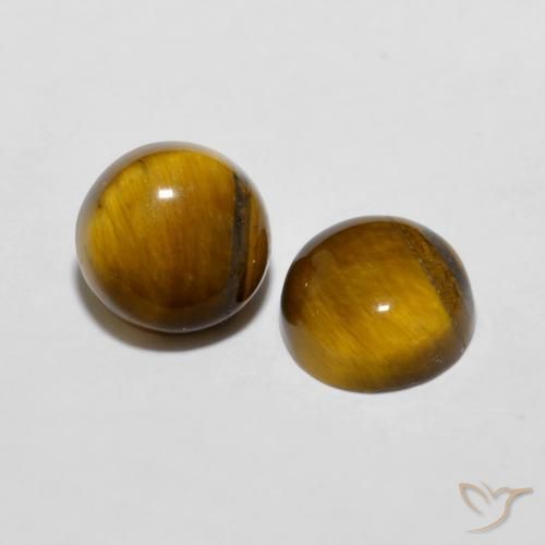 Gemme di Occhio di tigre Marrone giallastro naturale da 3.99 ct, Rotondo, Opaco