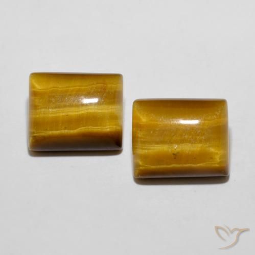 11.89ctw Naturale Marrone medio Occhio di tigre, Taglio a baguette, Opaco