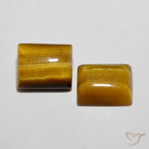 Gemme di Occhio di tigre Marrone medio naturale da 11.89 ct, Taglio a baguette, Opaco