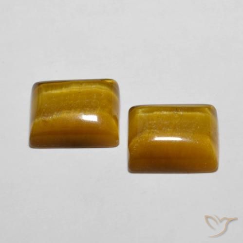 Gemme di Occhio di tigre Marrone medio naturale da 11.89 ct, Taglio a baguette, Opaco