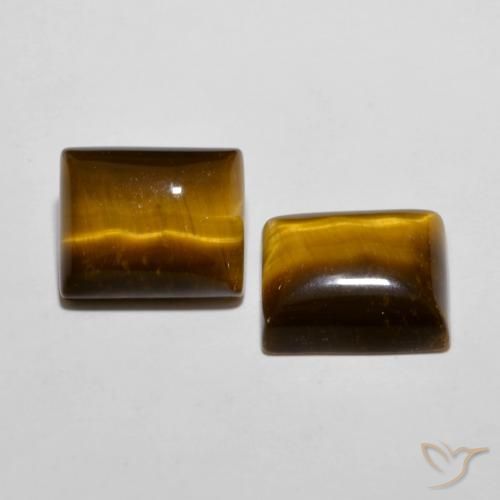 Gemme di Occhio di tigre Marrone dorato naturale da 12.19 ct, Taglio a baguette, Opaco