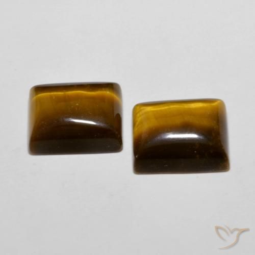 Gemme di Occhio di tigre Marrone dorato naturale da 12.19 ct, Taglio a baguette, Opaco