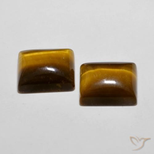 Gemme di Occhio di tigre Marrone giallastro naturale da 12.36 ct, Taglio a baguette, Opaco