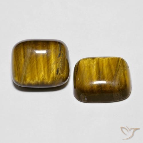 Gemme di Occhio di tigre Marrone caldo naturale da 18.45 ct, Cuscino, Opaco