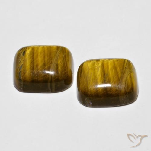 Gemme di Occhio di tigre Marrone caldo naturale da 18.45 ct, Cuscino, Opaco