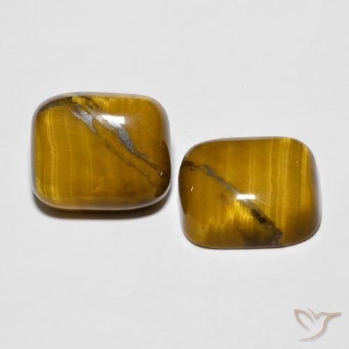 Gemme di Occhio di tigre Marrone caldo naturale da 17.17 ct, Cuscino, Opaco