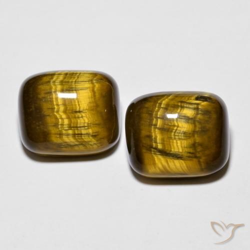 17.61ctw Naturale Marrone dorato Occhio di tigre, Cuscino, Opaco