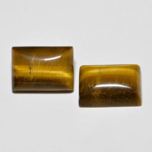Gemme di Occhio di tigre Marrone dorato naturale da 14.93 ct, Taglio a baguette, Opaco
