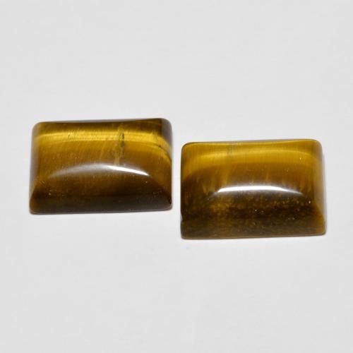 Gemme di Occhio di tigre Marrone dorato naturale da 14.93 ct, Taglio a baguette, Opaco