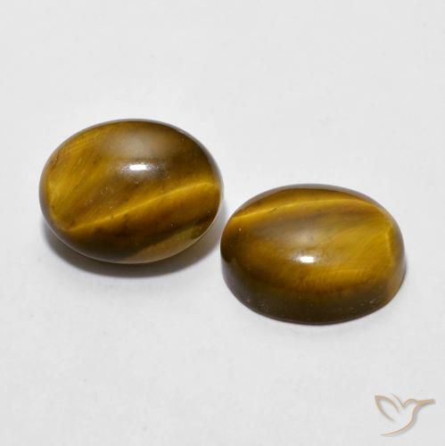 Gemme di Occhio di tigre Marrone giallastro naturale da 5.98 ct, Ovale, Opaco