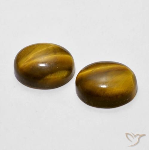 Gemme di Occhio di tigre Marrone giallastro naturale da 5.98 ct, Ovale, Opaco