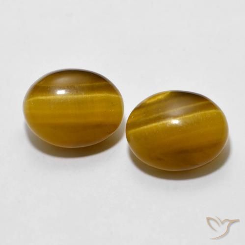 6.08ctw Naturale Marrone caldo Occhio di tigre, Ovale, Opaco
