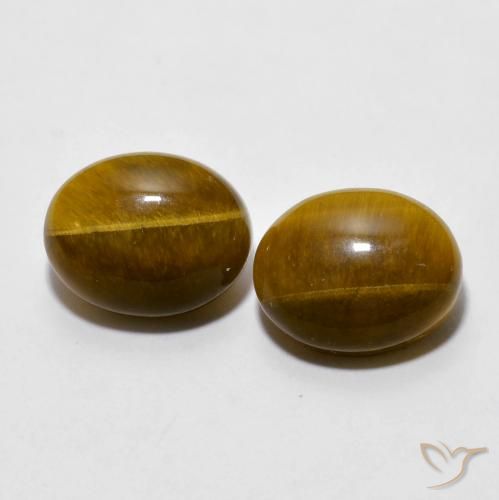 Gemme di Occhio di tigre Marrone medio naturale da 6.10 ct, Ovale, Opaco