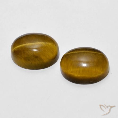 Gemme di Occhio di tigre Marrone medio naturale da 6.10 ct, Ovale, Opaco