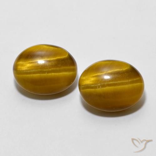 5.46ctw Naturale Marrone caldo Occhio di tigre, Ovale, Opaco