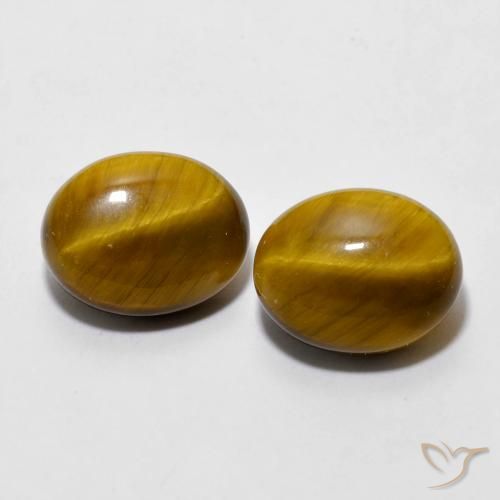 5.87ctw Naturale Marrone dorato Occhio di tigre, Ovale, Opaco