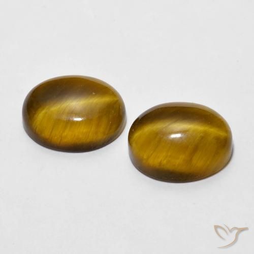 Gemme di Occhio di tigre Marrone dorato naturale da 5.87 ct, Ovale, Opaco