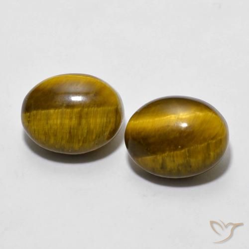 6.04ctw Naturale Marrone caldo Occhio di tigre, Ovale, Opaco