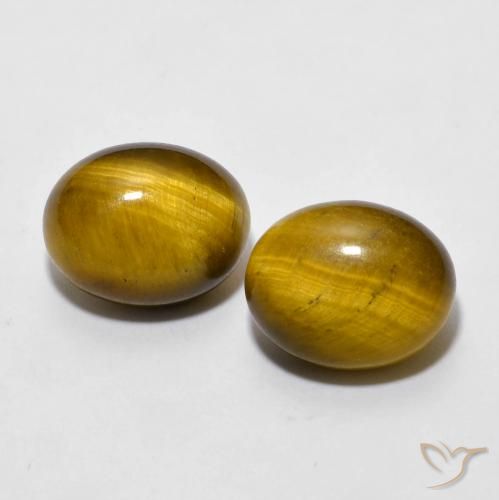 6.04ctw Naturale Marrone medio Occhio di tigre, Ovale, Opaco