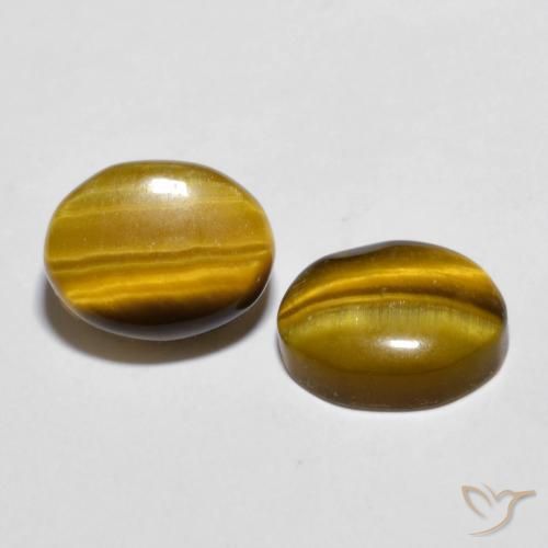 Gemme di Occhio di tigre Marrone medio naturale da 5.46 ct, Ovale, Opaco