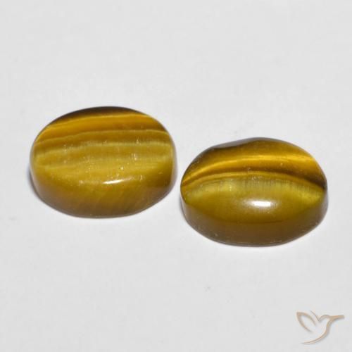 Gemme di Occhio di tigre Marrone medio naturale da 5.46 ct, Ovale, Opaco