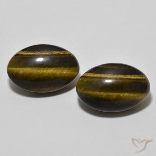 7.68ctw Naturale Marrone caldo Occhio di tigre, Ovale, Opaco