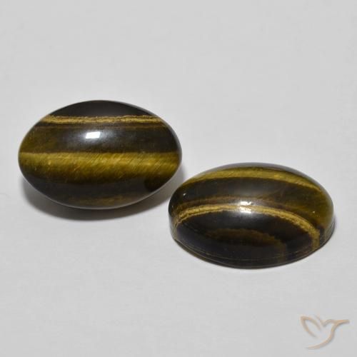 Gemme di Occhio di tigre Marrone caldo naturale da 7.68 ct, Ovale, Opaco
