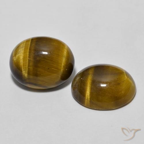 Gemme di Occhio di tigre Marrone dorato naturale da 6.25 ct, Ovale, Opaco