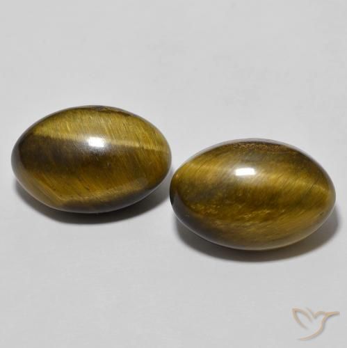 7.90ctw Naturale Marrone dorato Occhio di tigre, Ovale, Opaco