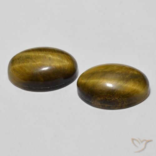 Gemme di Occhio di tigre Marrone dorato naturale da 7.90 ct, Ovale, Opaco