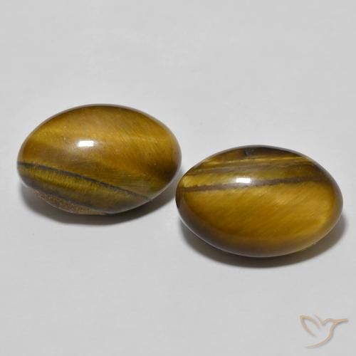 7.87ctw Naturale Medium Dark-Brown Occhio di tigre, Ovale, Opaco