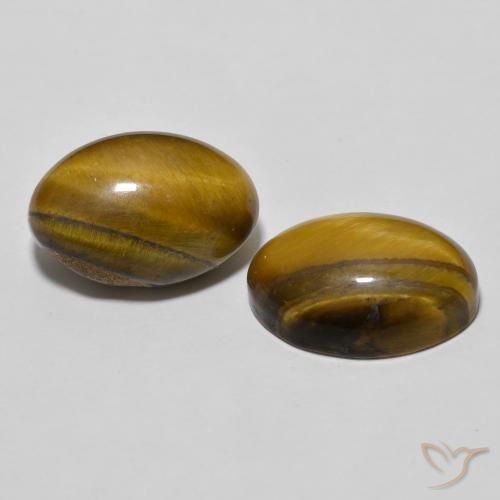 Gemme di Occhio di tigre Medium Dark-Brown naturale da 7.87 ct, Ovale, Opaco