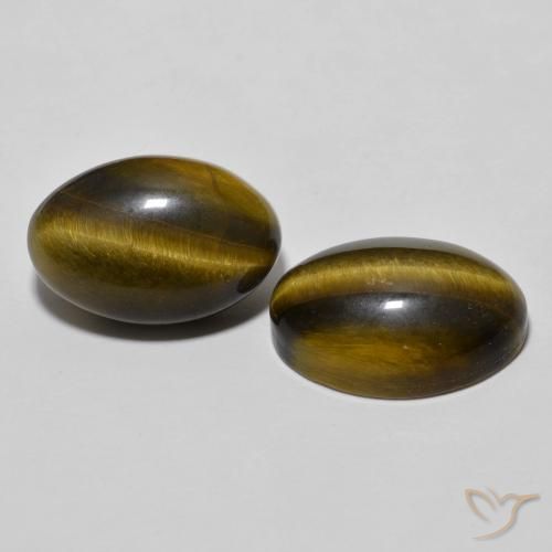 Gemme di Occhio di tigre Marrone medio naturale da 7.71 ct, Ovale, Opaco