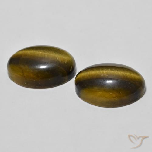 Gemme di Occhio di tigre Marrone medio naturale da 7.71 ct, Ovale, Opaco