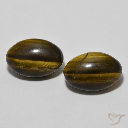 8.17ctw Naturale Marrone caldo Occhio di tigre, Ovale, Opaco