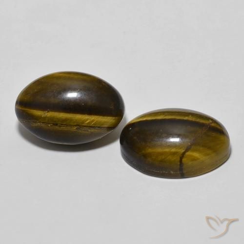 Gemme di Occhio di tigre Marrone caldo naturale da 8.17 ct, Ovale, Opaco
