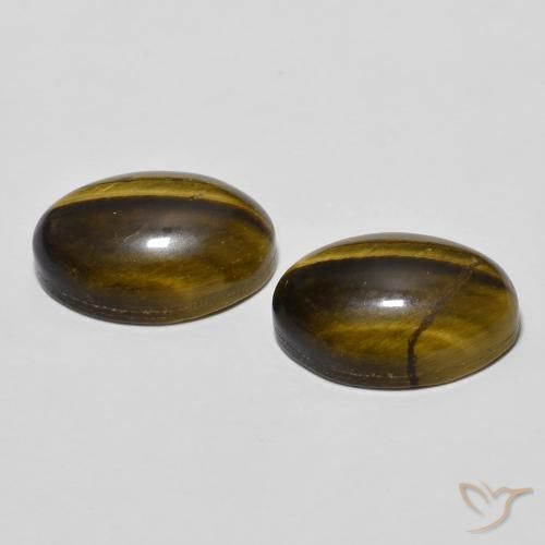 Gemme di Occhio di tigre Marrone caldo naturale da 8.17 ct, Ovale, Opaco