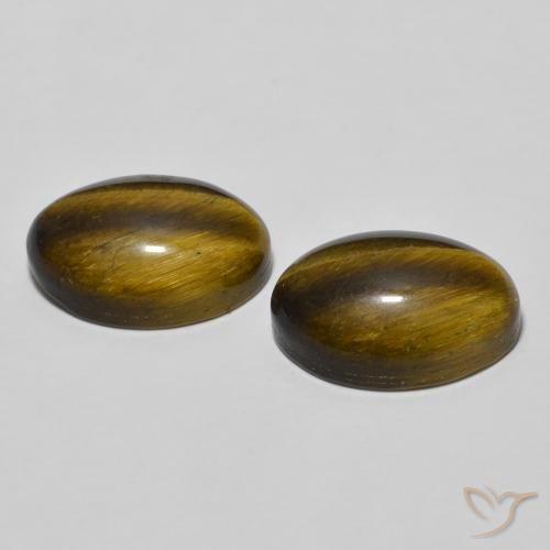Gemme di Occhio di tigre Marrone dorato naturale da 7.95 ct, Ovale, Opaco