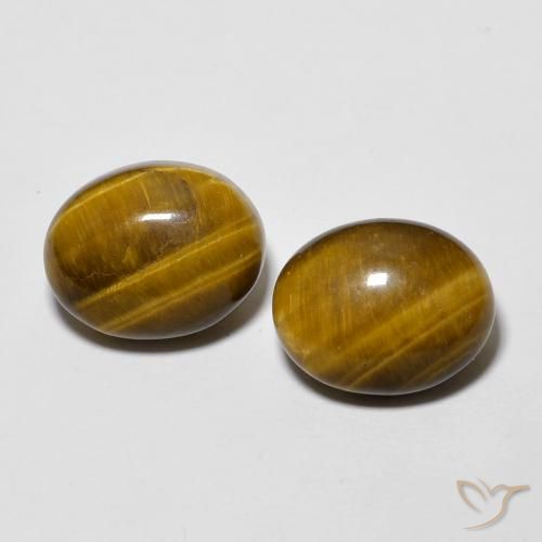 6.01ctw Naturale Marrone dorato Occhio di tigre, Ovale, Opaco