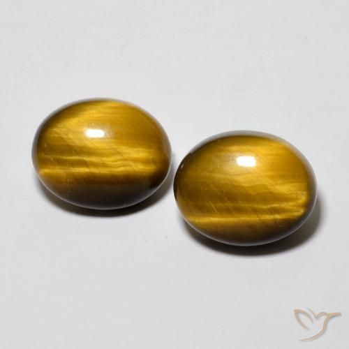 5.76ctw Naturale Marrone medio Occhio di tigre, Ovale, Opaco