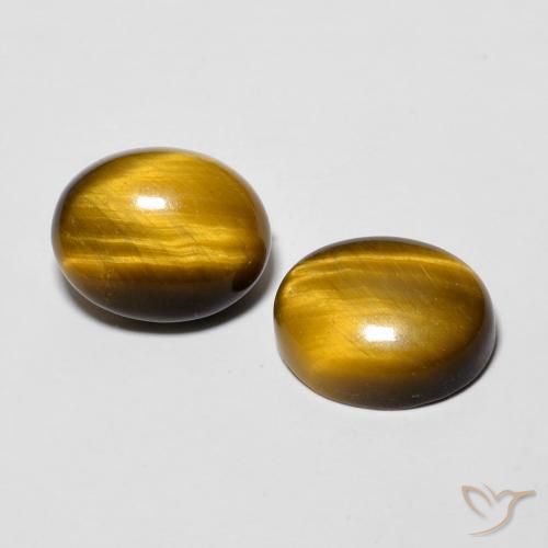 Gemme di Occhio di tigre Marrone medio naturale da 5.76 ct, Ovale, Opaco