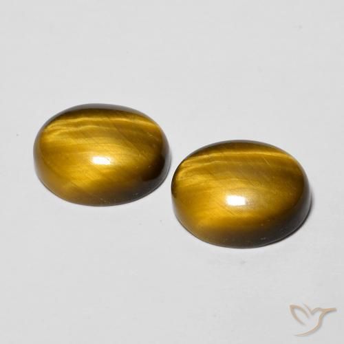 Gemme di Occhio di tigre Marrone medio naturale da 5.76 ct, Ovale, Opaco