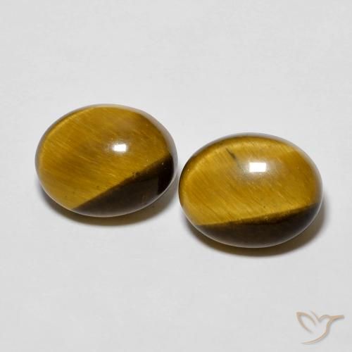 5.69ctw Naturale Marrone dorato Occhio di tigre, Ovale, Opaco