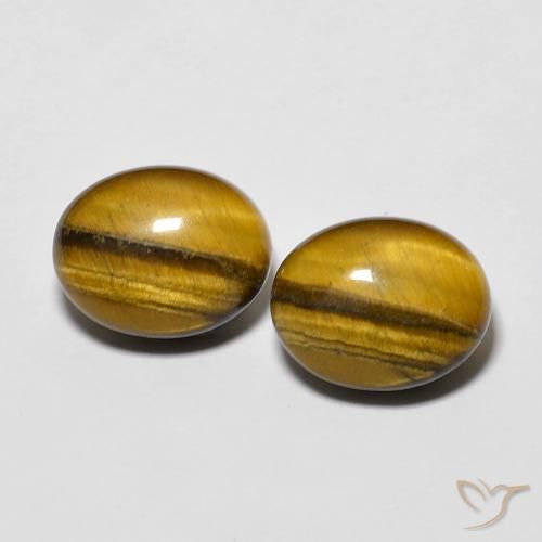 6.15ctw Naturale Marrone giallastro Occhio di tigre, Ovale, Opaco