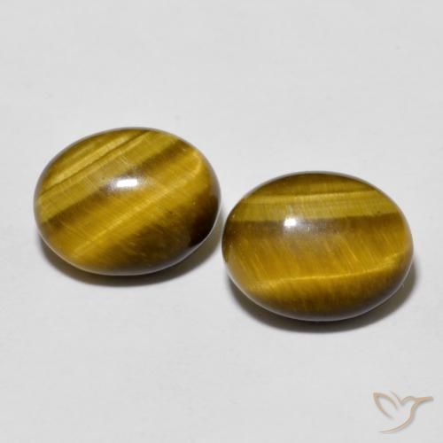 5.71ctw Naturale Marrone giallastro Occhio di tigre, Ovale, Opaco