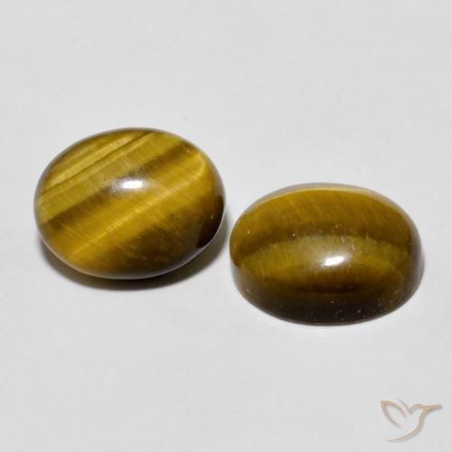 Gemme di Occhio di tigre Marrone giallastro naturale da 5.71 ct, Ovale, Opaco