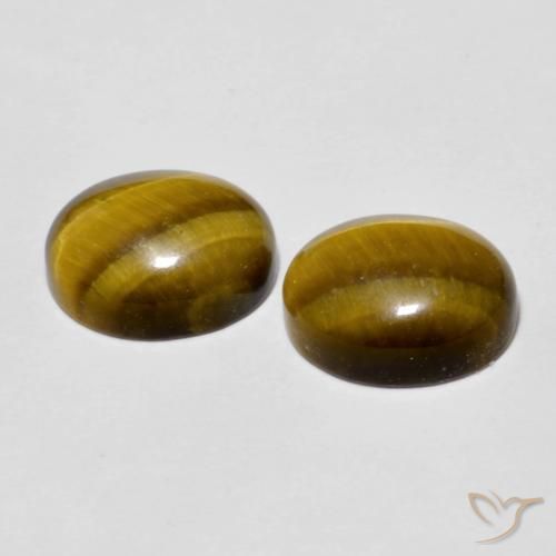 Gemme di Occhio di tigre Marrone giallastro naturale da 5.71 ct, Ovale, Opaco